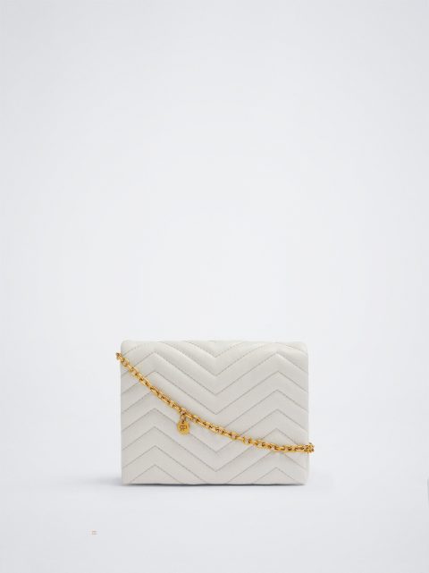 Parfois Quiltet Crossbody Taske Dame Hvide | DK-30WXHYKVM
