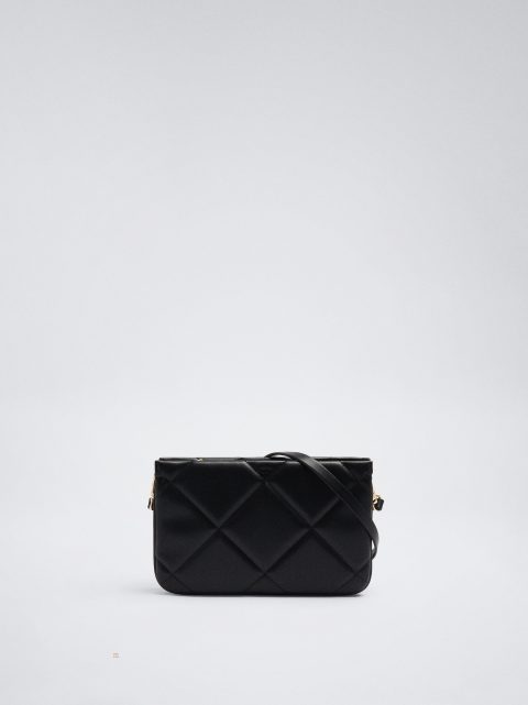 Parfois Quiltet Crossbody Taske Dame Sort | DK-01WCHVURF