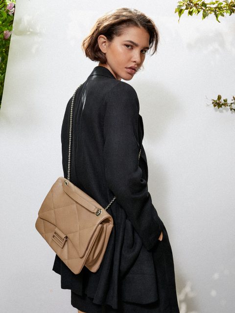 Parfois Quiltet Crossbody With Chain Skuldertasker Dame Brune | DK-04BVXMPGT