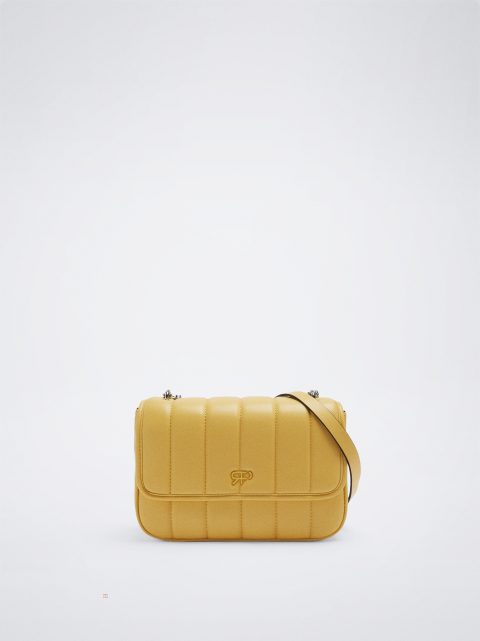 Parfois Quiltet Crossbody With Chain Skuldertasker Dame Gul | DK-32DWCGBNX