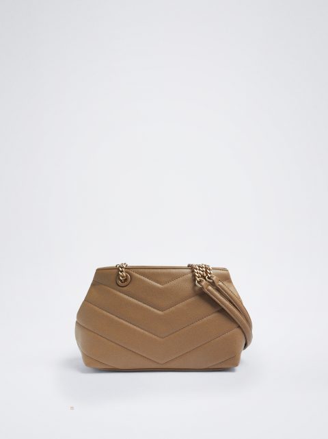 Parfois Quiltet Crossbody With Chain Skuldertasker Dame Brune | DK-34NGSBAPC