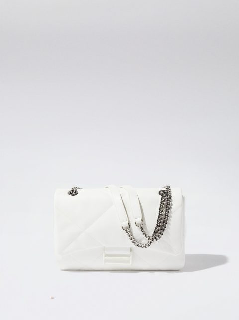 Parfois Quiltet Crossbody With Chain Skuldertasker Dame Hvide | DK-36NLTHADG