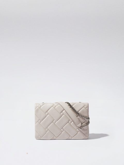 Parfois Quiltet Crossbody With Chain Skuldertasker Dame Beige | DK-46ICRHLPS