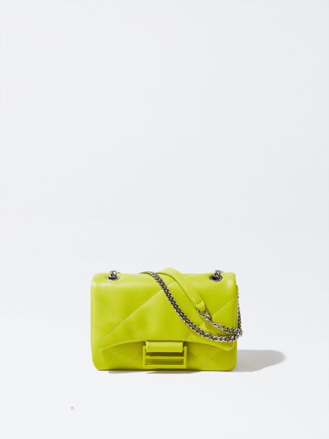Parfois Quiltet Crossbody With Chain Skuldertasker Dame Grøn | DK-61KTJXAFI
