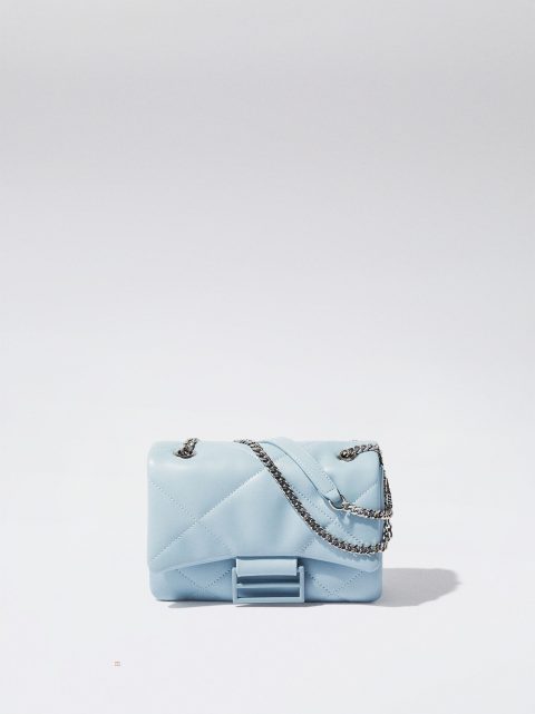 Parfois Quiltet Crossbody With Chain Skuldertasker Dame Blå | DK-62UDATFZE