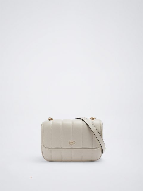 Parfois Quiltet Crossbody With Chain Skuldertasker Dame Hvide | DK-64TFSNIZE