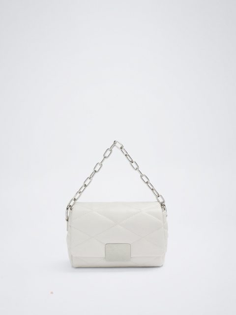 Parfois Quiltet With Chain Crossbody Taske Dame Hvide | DK-05MHDEYKZ