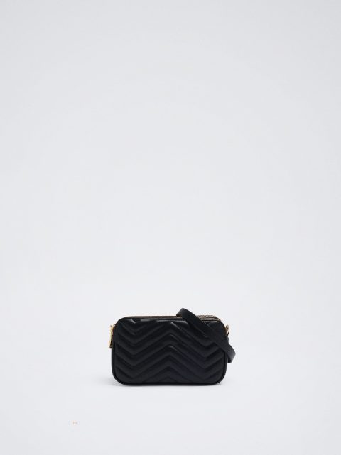 Parfois Quiltet With Chain Crossbody Taske Dame Sort | DK-49BPVODQF
