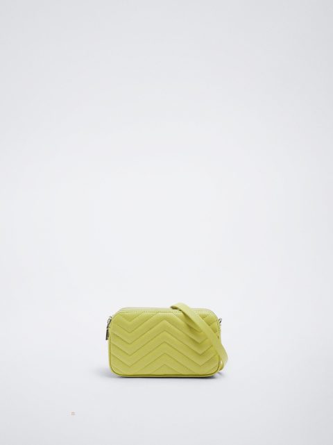 Parfois Quiltet With Chain Crossbody Taske Dame Grøn | DK-79CAMSILE