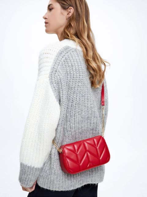Parfois Quiltet With Chain Crossbody Taske Dame Rød | DK-94COZHFDE