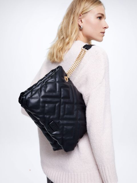 Parfois Quiltet With Chain Skuldertasker Dame Sort | DK-15JEOQMLA