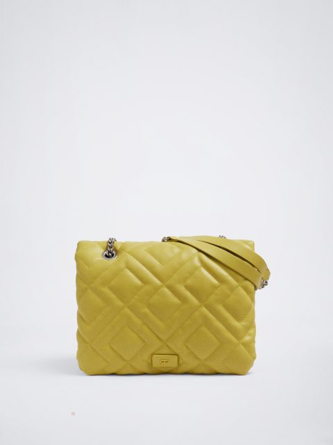 Parfois Quiltet With Chain Skuldertasker Dame Gul | DK-23GWKSCFJ