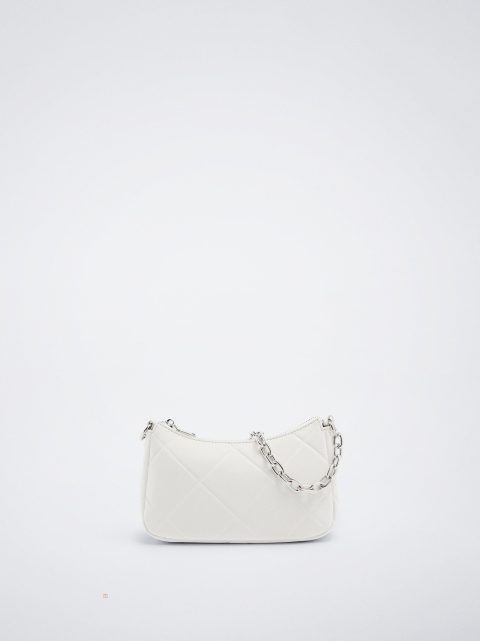 Parfois Quiltet With Chain Skuldertasker Dame Hvide | DK-37NRWLHXQ