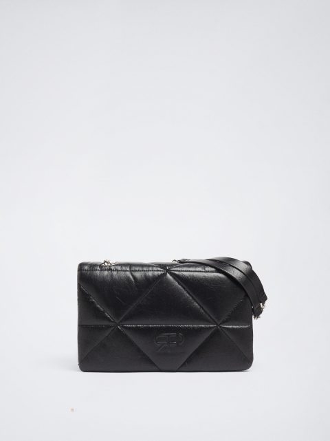 Parfois Quiltet With Chain Skuldertasker Dame Sort | DK-71MEGYFUH
