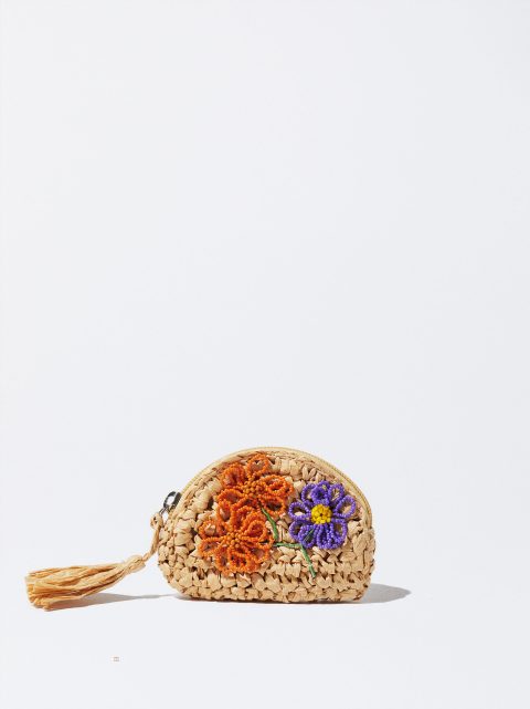 Parfois Raffia Coin Pung Dame Beige | DK-54CDHLFUK
