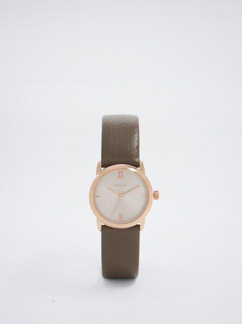 Parfois Round Case Rosaguld Ure Dame Brune | DK-83GENXSKW