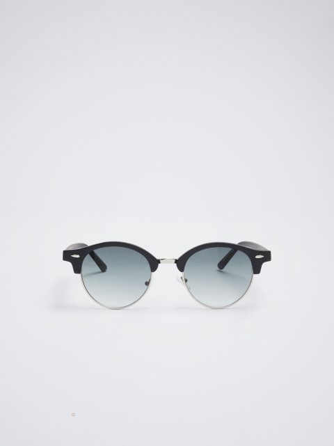 Parfois Round Metallic Solbriller Dame Sort | DK-06YKVFSBL