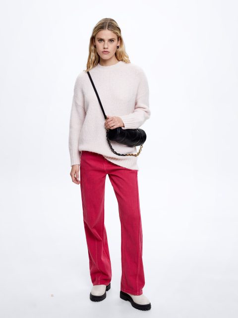 Parfois Round-Neck Knit Trøjer Dame Lyserød | DK-42KVCPYER