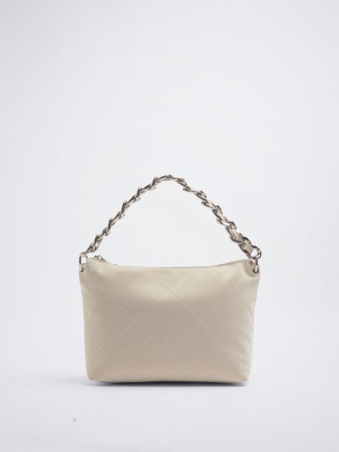 Parfois Shoulder With Chain Skuldertasker Dame Beige | DK-69NJOPFGQ