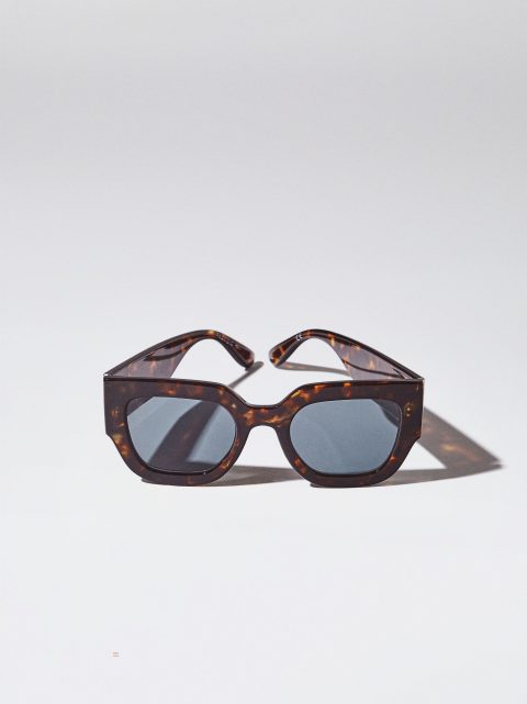 Parfois Square Frame Solbriller Dame Brune | DK-72XETGOUL