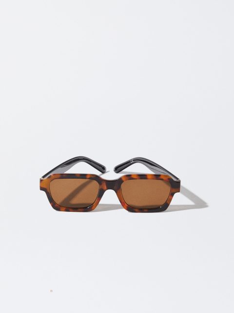 Parfois Square Frame Solbriller Dame Brune | DK-83TPCDHUX