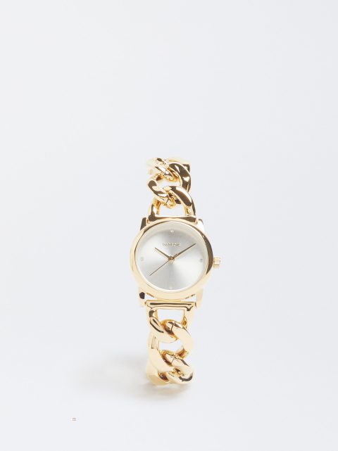 Parfois Stainless Steel Golden Guld Ure Dame Guld | DK-39RBAVSQD