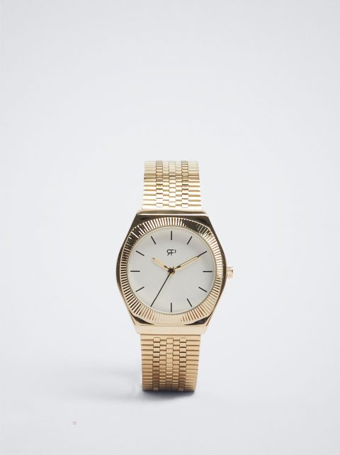 Parfois Stainless Steel Golden Guld Ure Dame Guld | DK-46YWMLRZX