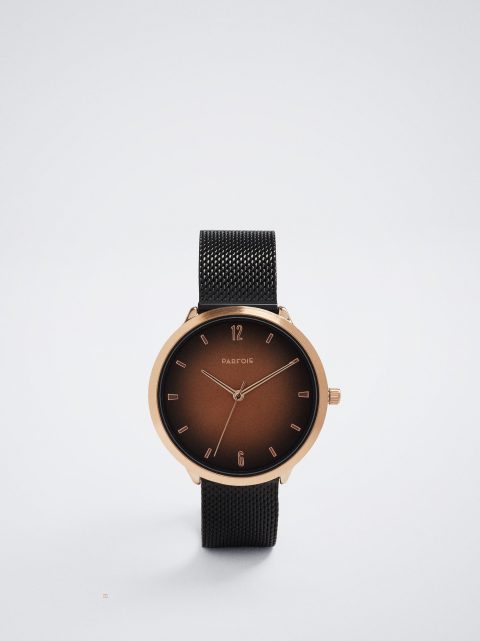 Parfois Stainless Steel With Contrast Case Rosaguld Ure Dame Sort | DK-64UAPHGYS