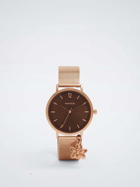 Parfois Stainless Steel With Flower Rosaguld Ure Dame Flerfarvede | DK-47PLZQEHI