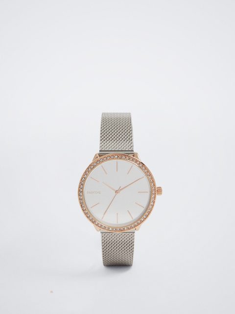 Parfois Steel Watch With Strass Dial Guld Ure Dame Flerfarvede | DK-97LEYGUVN