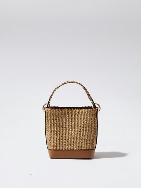 Parfois Straw Bucket Skuldertasker Dame Brune | DK-50MGSCYEL