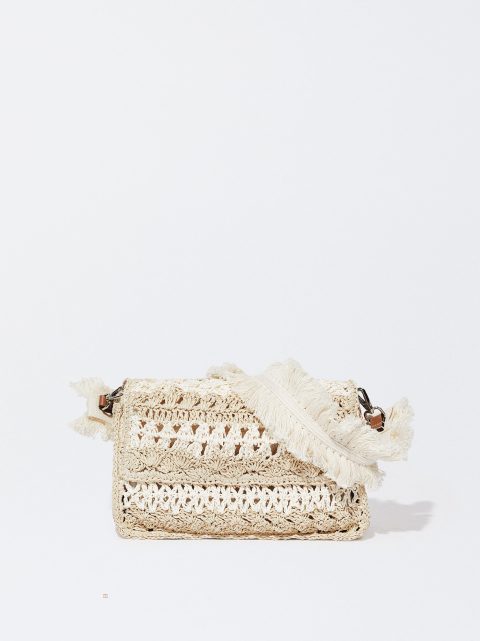 Parfois Straw Crossbody Taske Dame Beige | DK-13ASYXWTZ