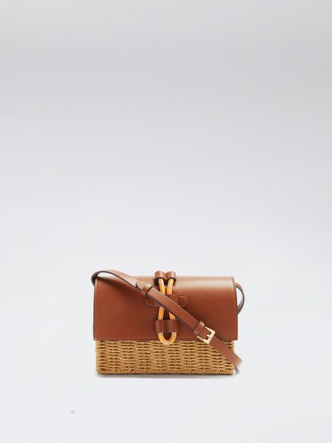 Parfois Straw Crossbody Taske Dame Brune | DK-48ROPVTBC