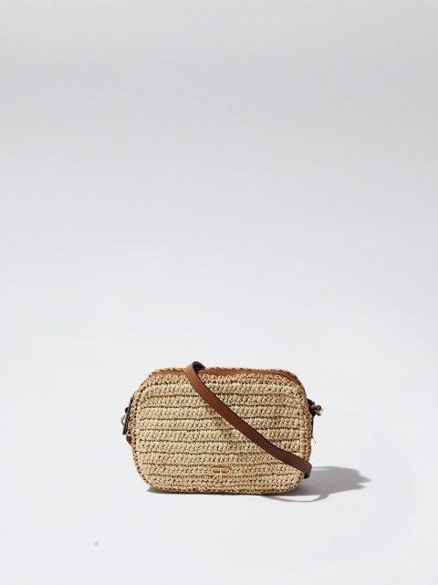 Parfois Straw Crossbody Taske Dame Brune | DK-56AOXVWDB