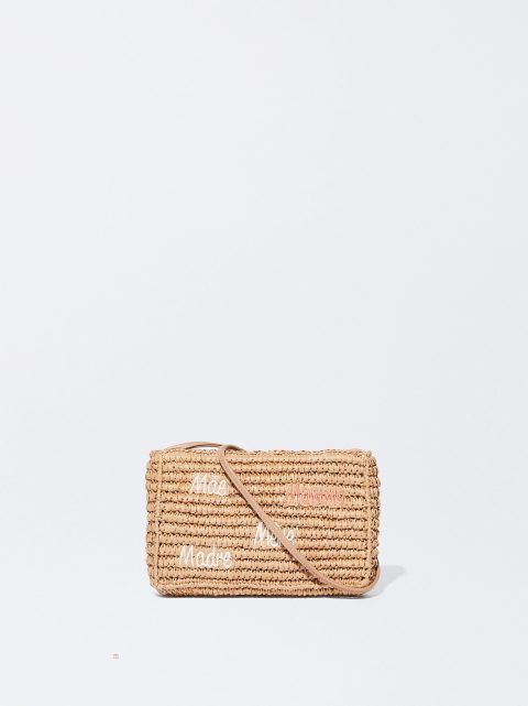 Parfois Straw-Effect Crossbody Taske Dame Beige | DK-37TMYCXNH