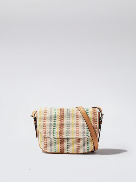 Parfois Straw-Effect Crossbody Taske Dame Koral | DK-51OELUYGW