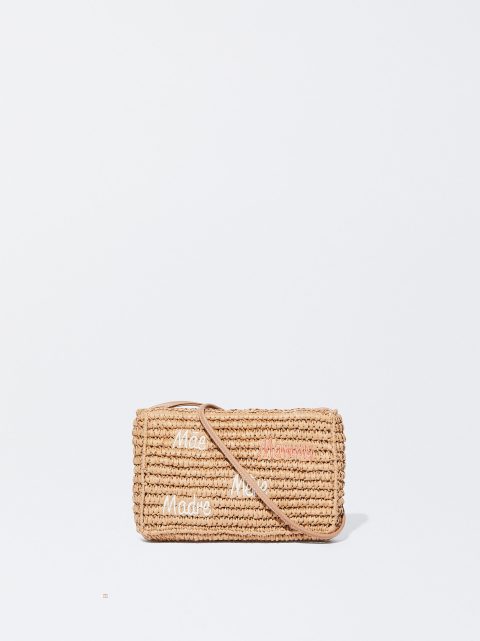 Parfois Straw-Effect Crossbody Taske Dame Beige | DK-95NPOEZFU