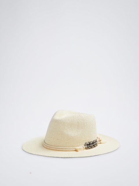 Parfois Straw-Effect Hat Dame Beige | DK-39XJQEADV