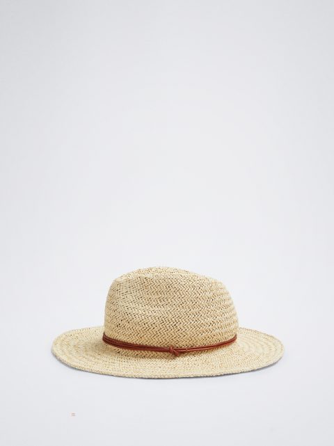 Parfois Straw-Effect Hat Dame Brune | DK-52SCZMHBT