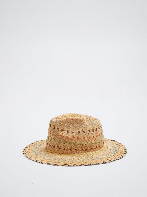 Parfois Straw Hat Dame Flerfarvede | DK-41FURKSIA