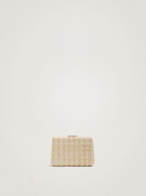 Parfois Straw Party Clutch Tasker Dame Beige | DK-37SHIOQWB