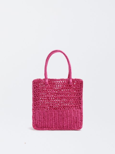 Parfois Straw Tote Indkøbstasker Dame Lyserød | DK-42BHQUOES