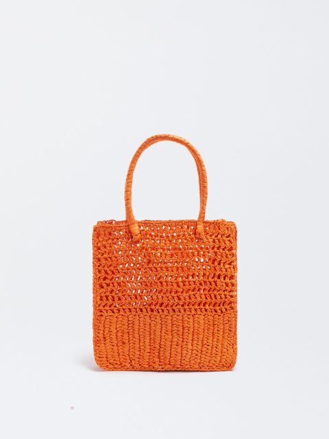 Parfois Straw Tote Indkøbstasker Dame Orange | DK-64XTUFZYQ
