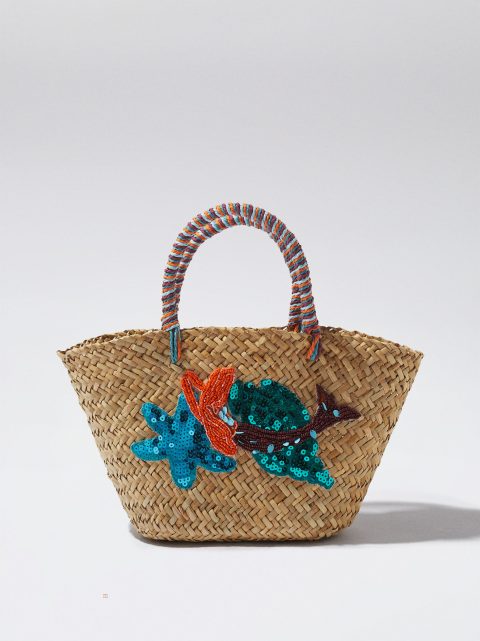 Parfois Straw With Beads And Sequins Muleposer Dame Brune | DK-53JVSUMHQ