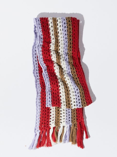 Parfois Stribet Crochet Tørklæder Dame Flerfarvede | DK-68HVGTONI