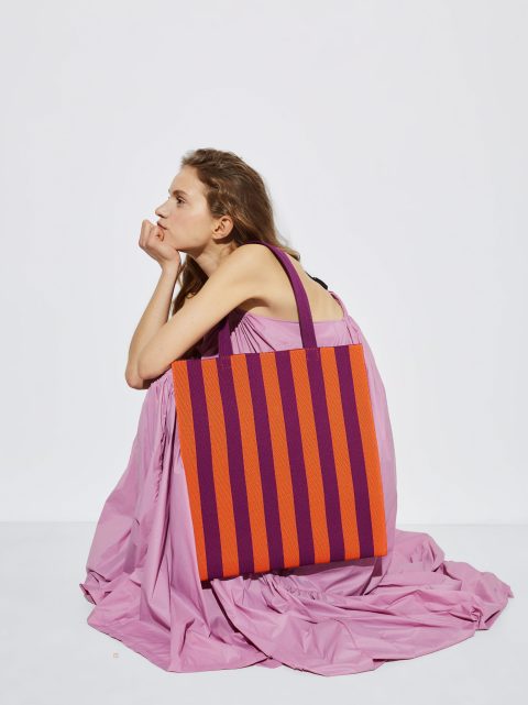 Parfois Stribet Tote Indkøbstasker Dame Orange | DK-92FBXSHMN