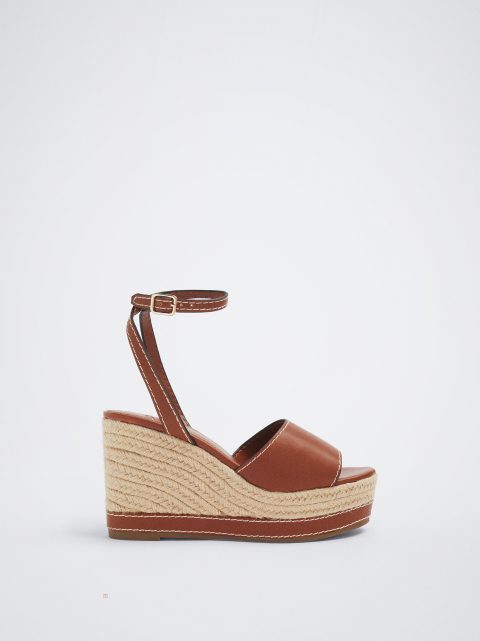 Parfois Tied Wedge Sandaler Dame Brune | DK-10COSIMNQ