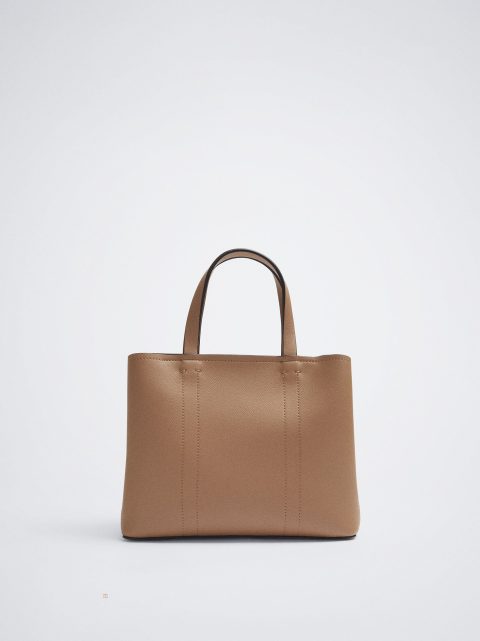 Parfois Tote Bag With Macramé Handle Muleposer Dame Brune | DK-97XEPHQZW