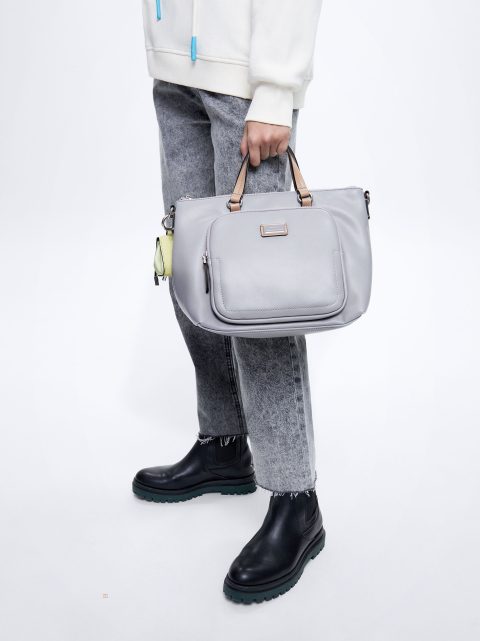 Parfois Tote Bag With Pendant Muleposer Dame Blå | DK-15QEYXVTL