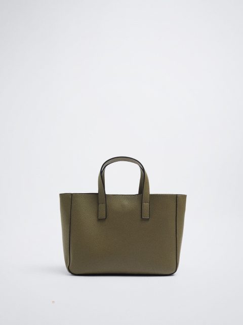 Parfois Tote Bag With Removable Interior Muleposer Dame Khaki | DK-45JRZYHNK